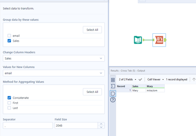 How to combine data in one cell? - Alteryx
