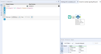 How to format a column into numbers but ignore any strings? - Alteryx