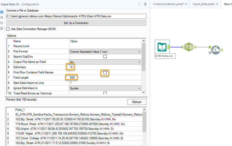 Import - Too many fields in record No - Alteryx