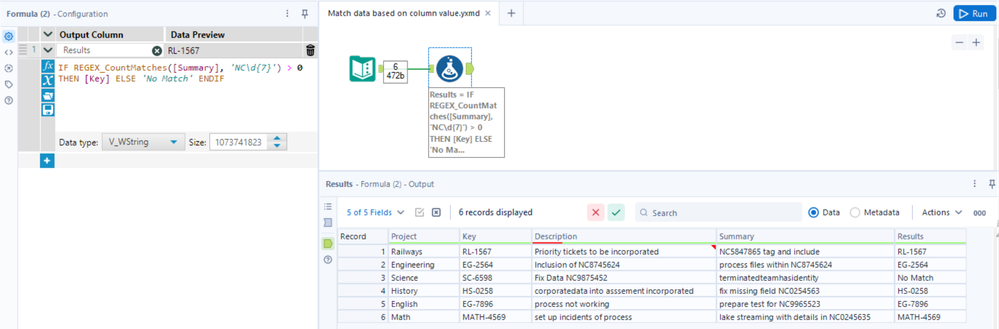 Match Data Based on the column value - Alteryx