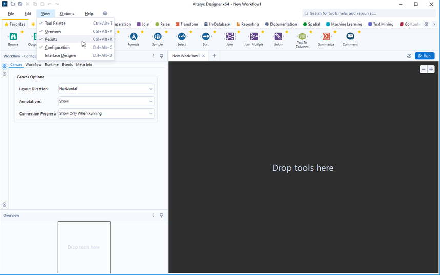 I appear to have misplaced my Results window - Alteryx