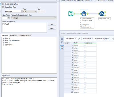 how to dynamic select the rows - Alteryx