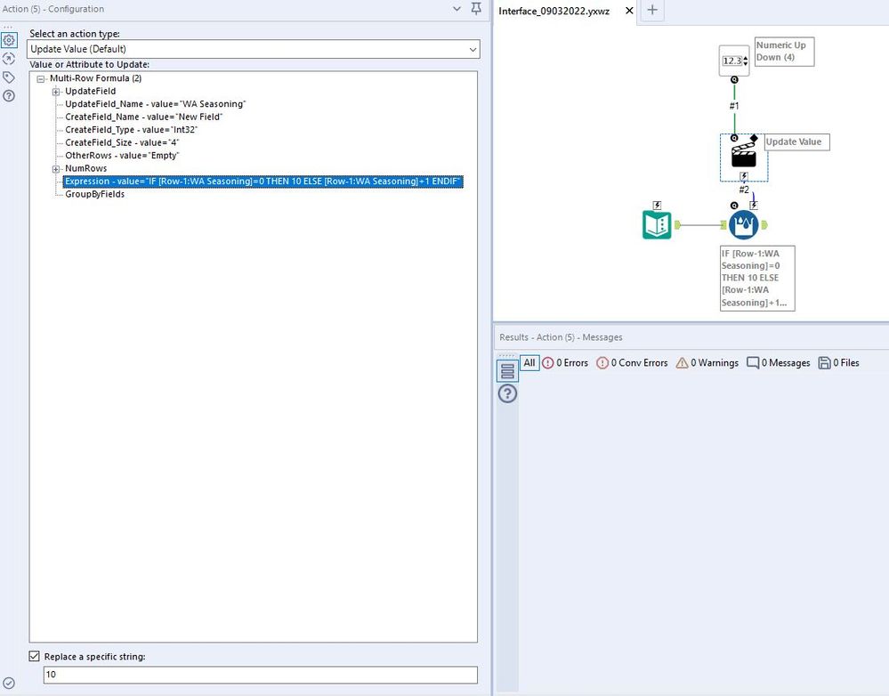 replace a value in multi row formula - Alteryx