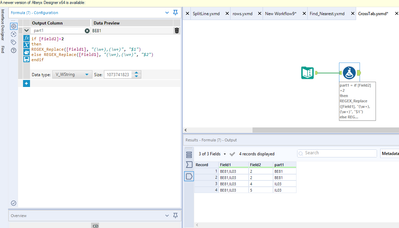 Using Regex Replace to get different parts of a string - Alteryx