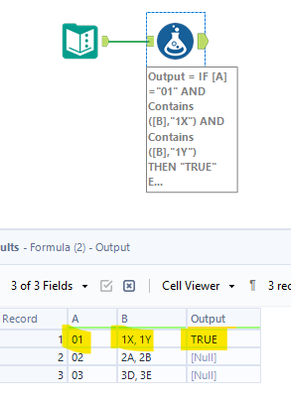 Using Formula Tool - How to compare 2 columns with condition? - Alteryx