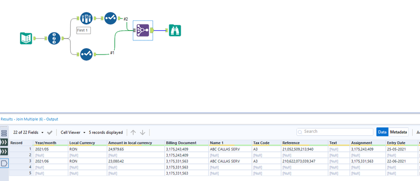 Removing specific cells from an excel based on condition - Alteryx