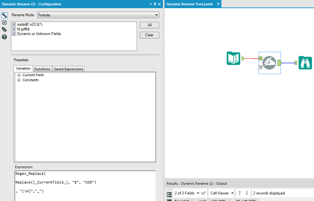 Dynamic Rename Tool Dynamic Rename Tool - Replacing all Special Characters with one formula ...