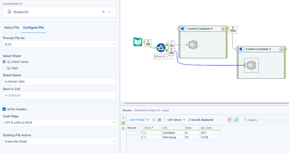 SharePoint output tool- create new Excel file and write into several ...