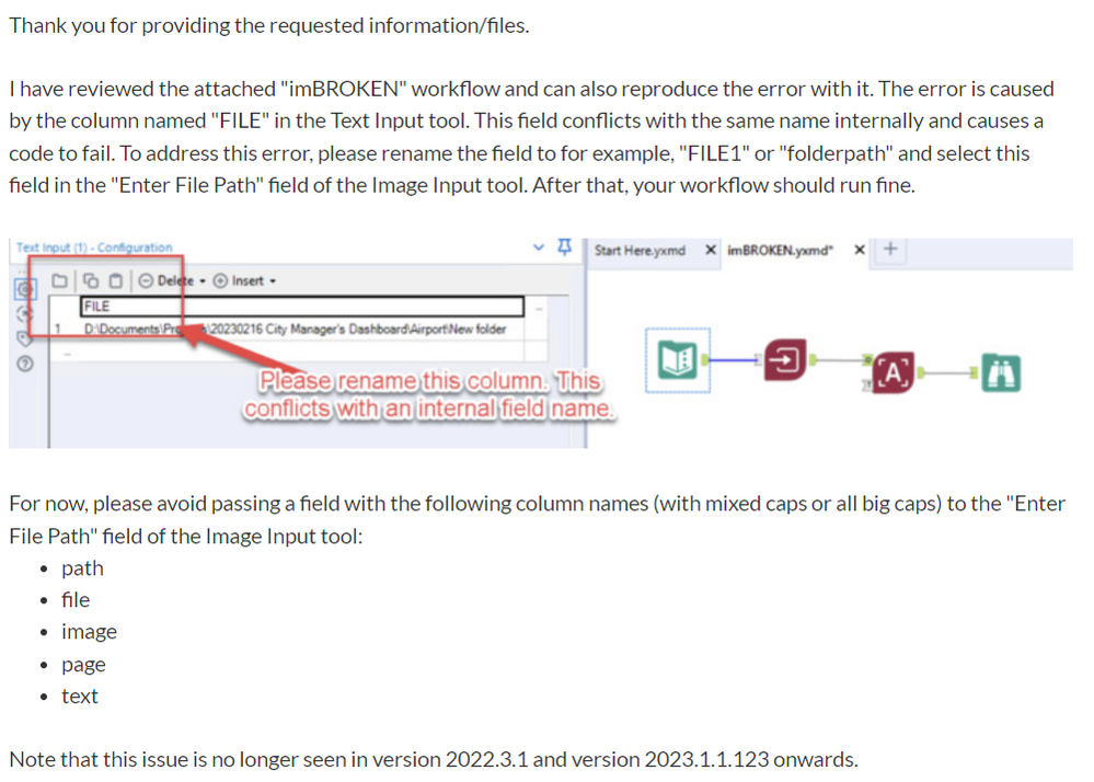 Image Input tool error - Alteryx