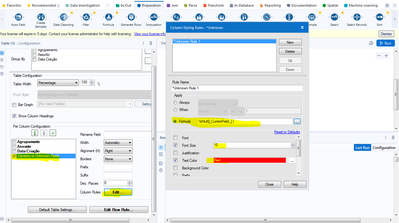 Conditional formatting not working in Table Tool - Alteryx