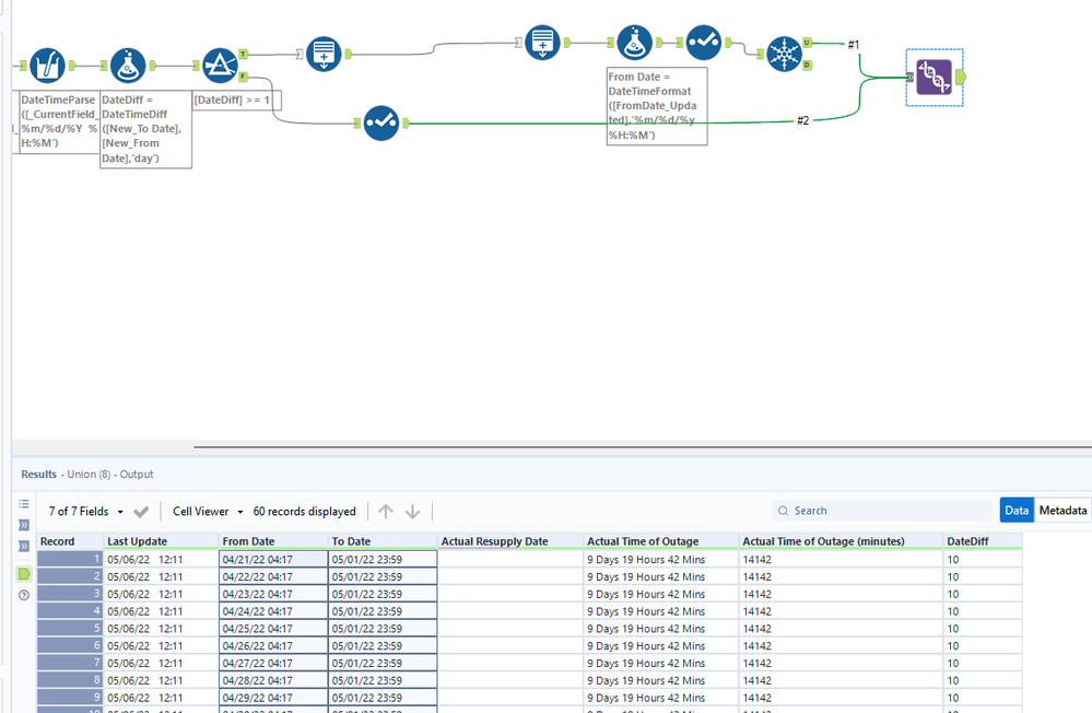 Remove Suffix from Date column and repeat rows based on condition - Alteryx