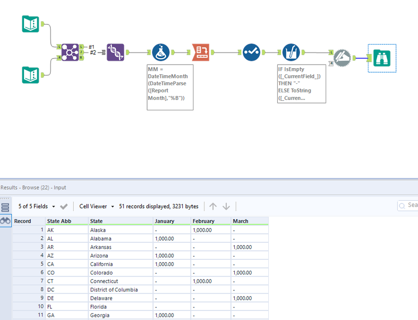 Append Table Data from One Output to the Column of Another Output - Alteryx