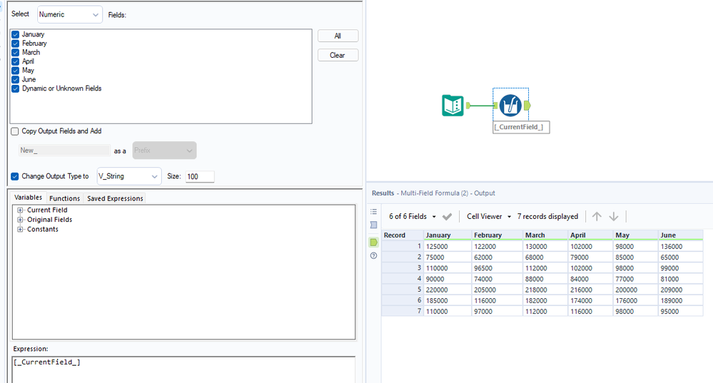 Change type on multiple rows - Alteryx