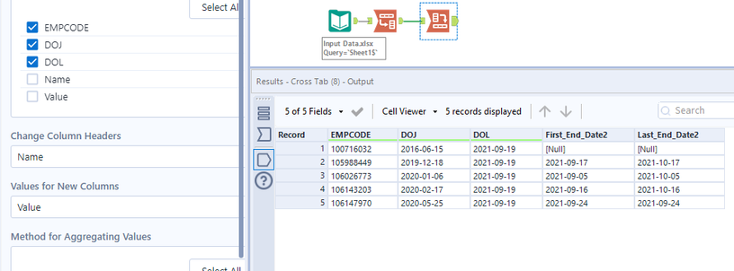 Divide Column Data into 2 or more columns - Alteryx