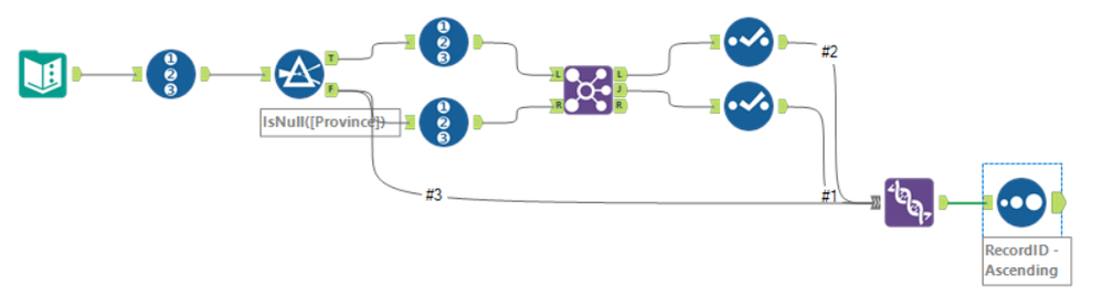 Copy values of column to null values - Alteryx