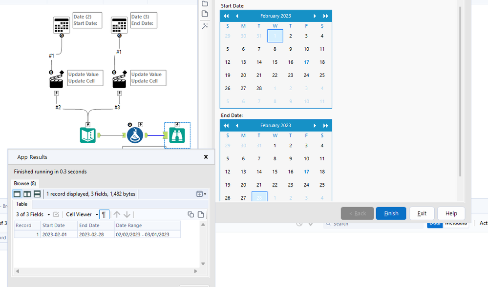 Text input dates into a Date Range - Alteryx