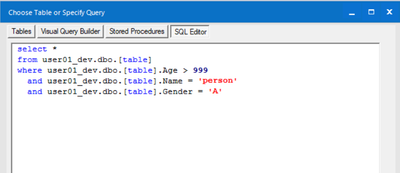 Create a custom SQL query by using the columns and filter conditions ...