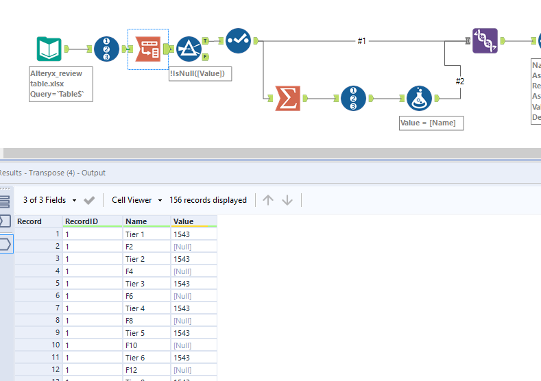 Replace Null in column and collapse multiple columns into one - Alteryx