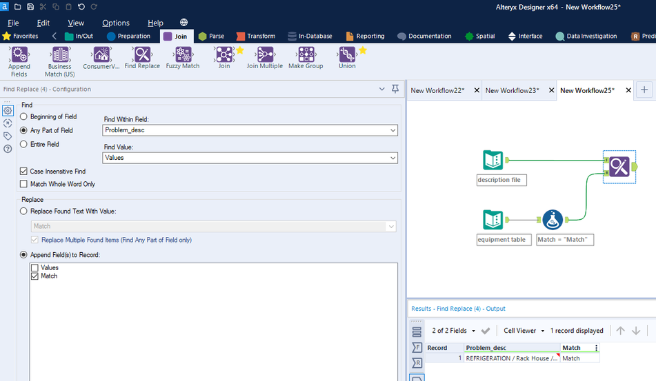 Dynamic search and referencing - Alteryx