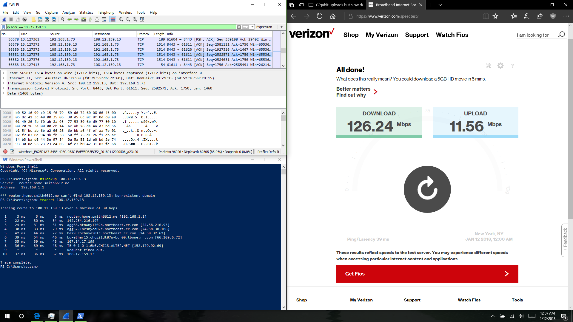 Gigabit uploads but slow downloads - Verizon