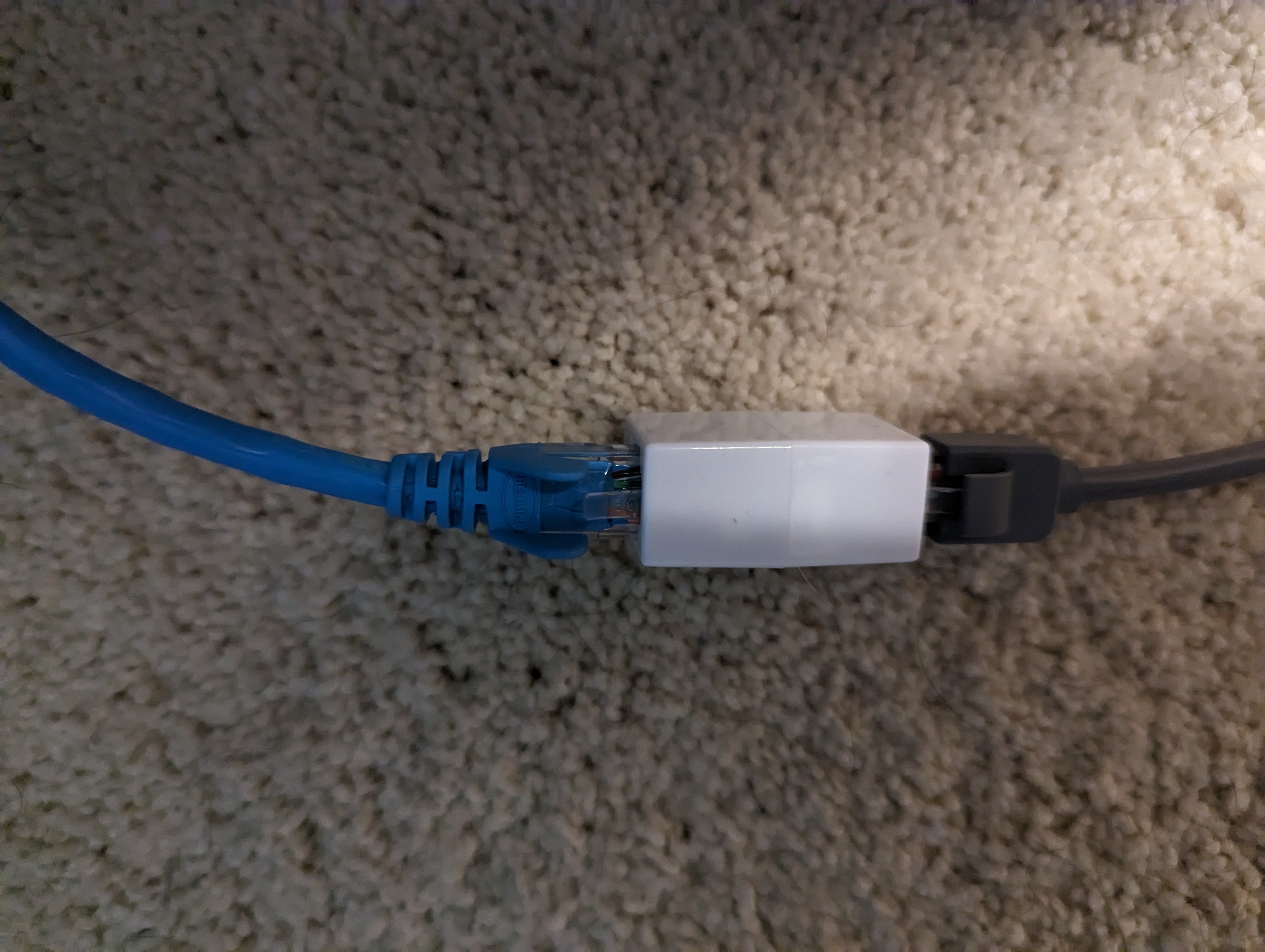 blue ethernet from moco, grey to cmputer