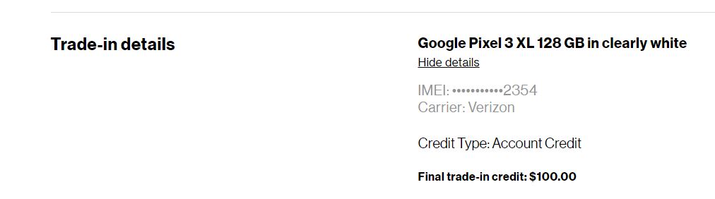 Evidence that the 100$ trade was verified.