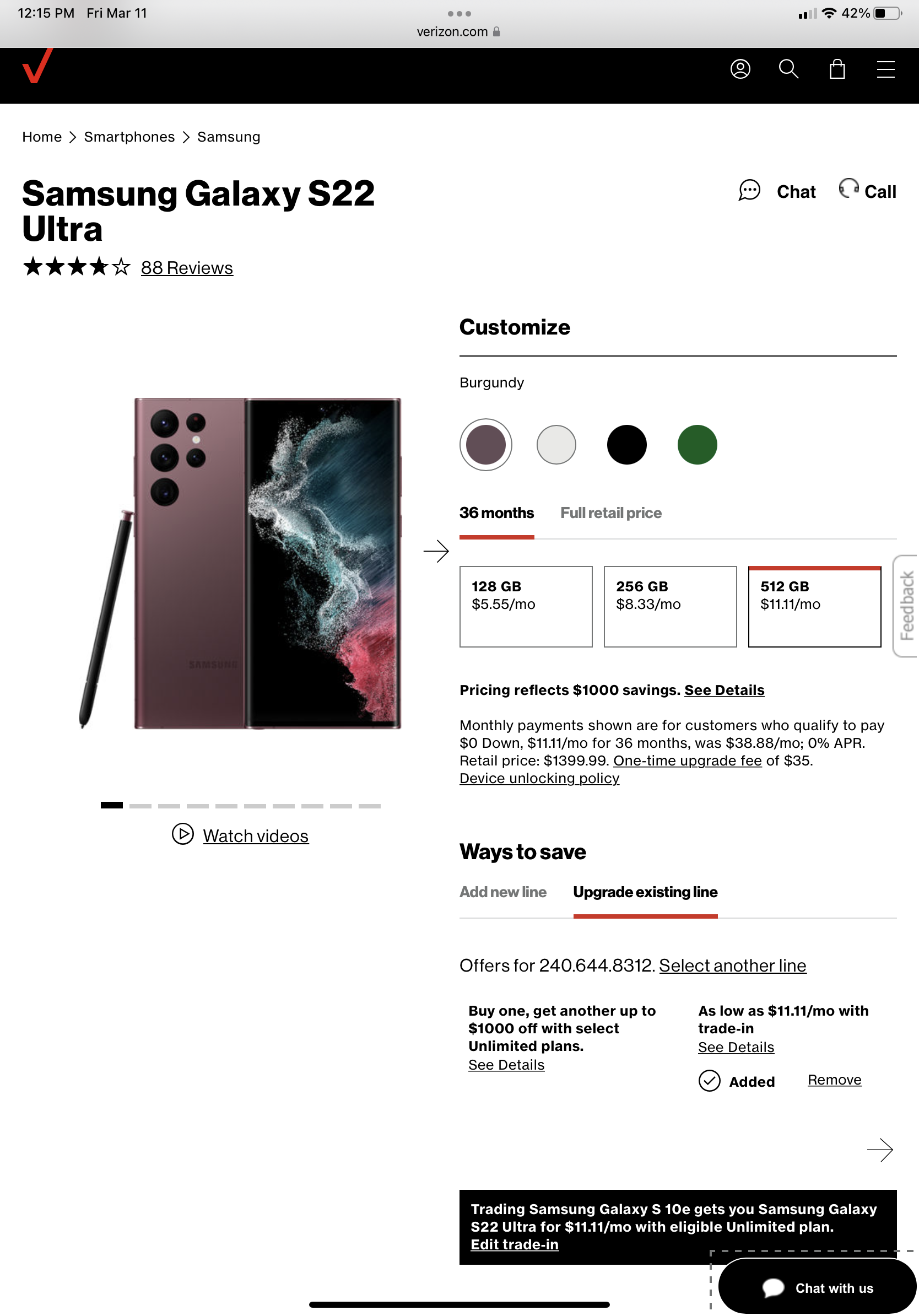 Screenshot from this morning