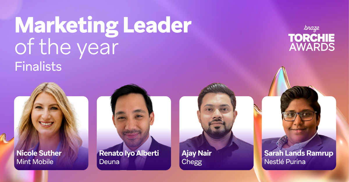 Marketing Leader of the Year Finalists Braze Torchie Awards