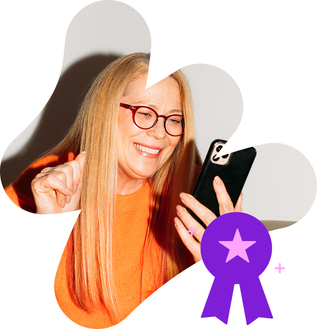 Braze Learning Certification Badge and Marketer Celebrating Achievement 