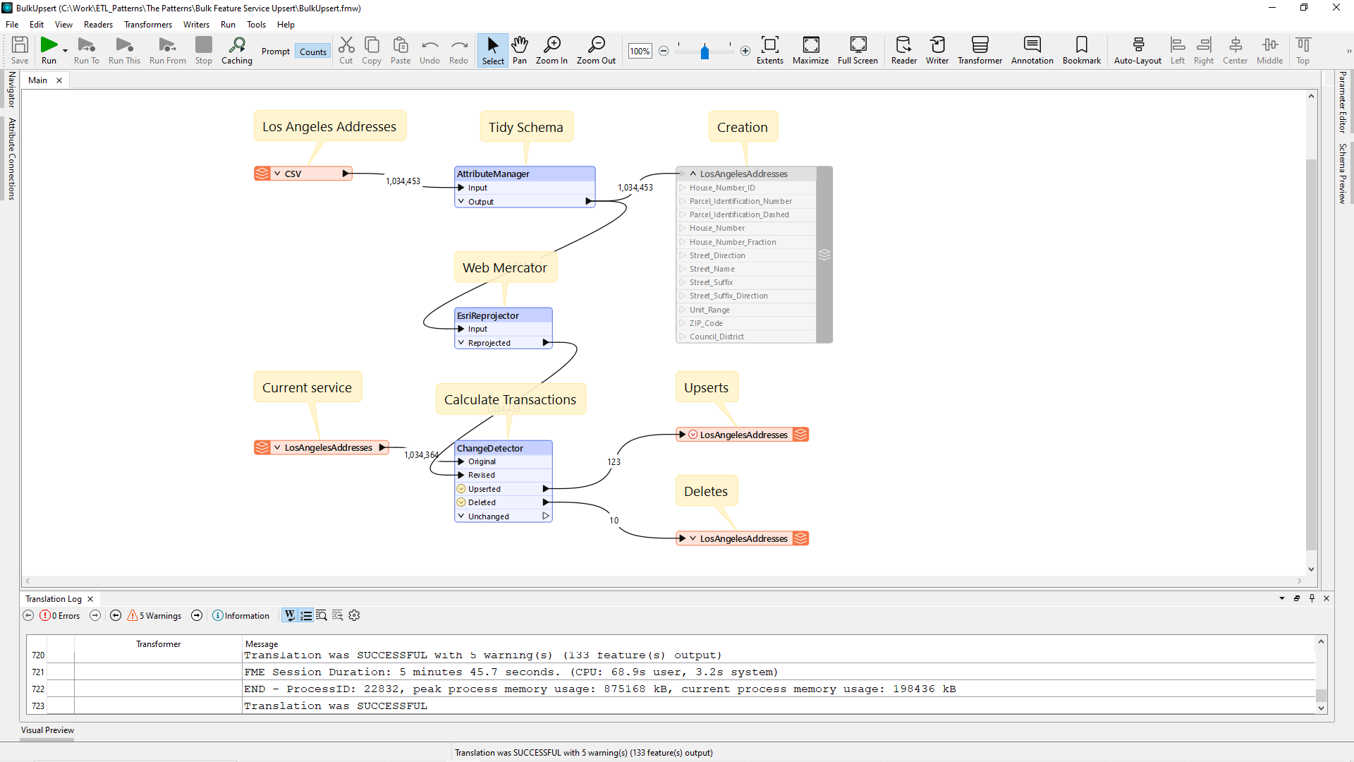 Reading the target feature layer takes longer