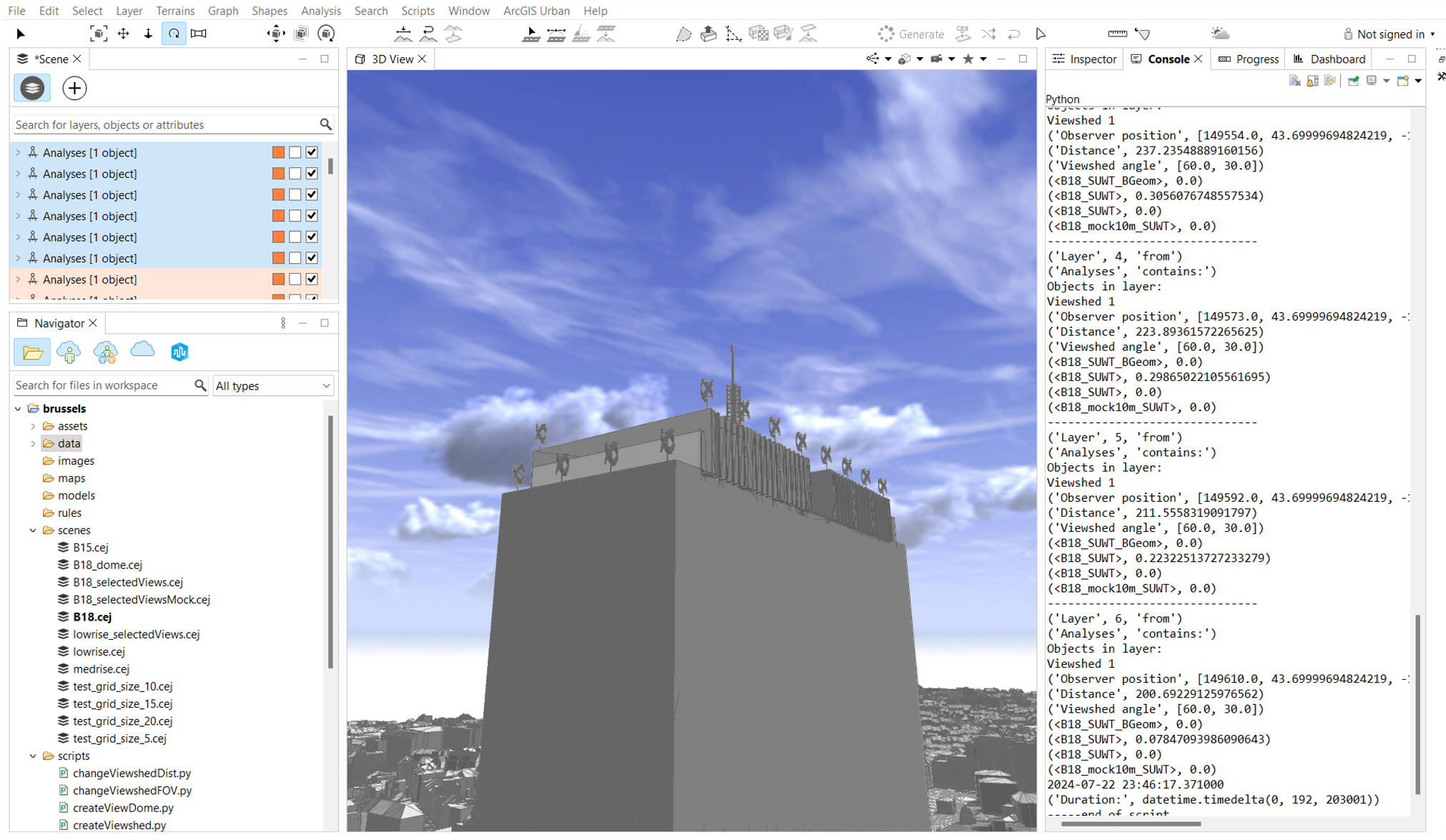 Fig 8 CityEngine layout with Python Console.png Fig 8 CityEngine layout with Python Console.png