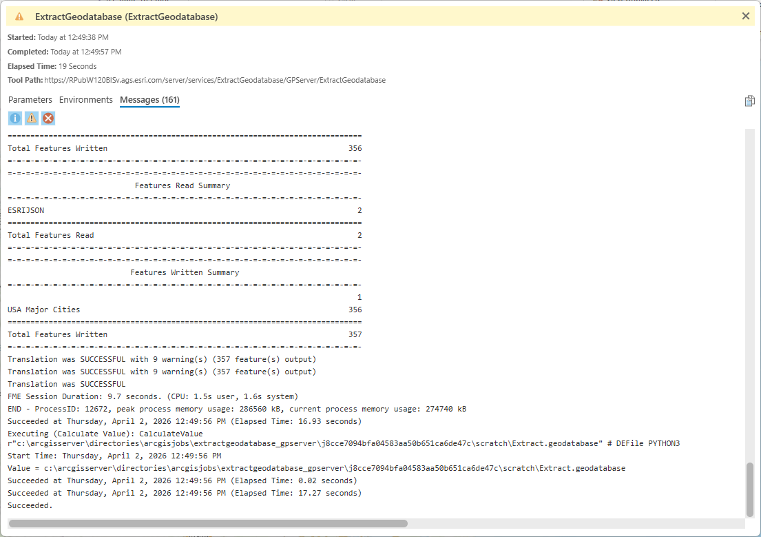 Web tool results view