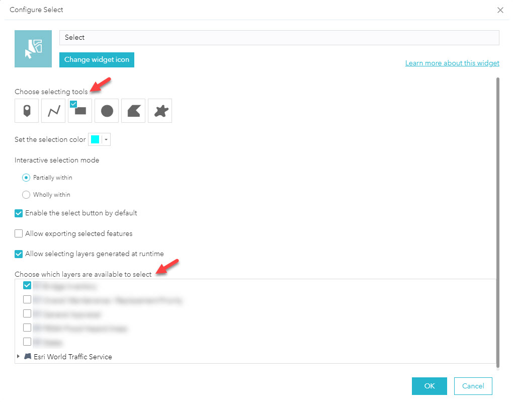 Web AppBuilder Select Widget Options.jpg Web AppBuilder Select Widget Options.jpg