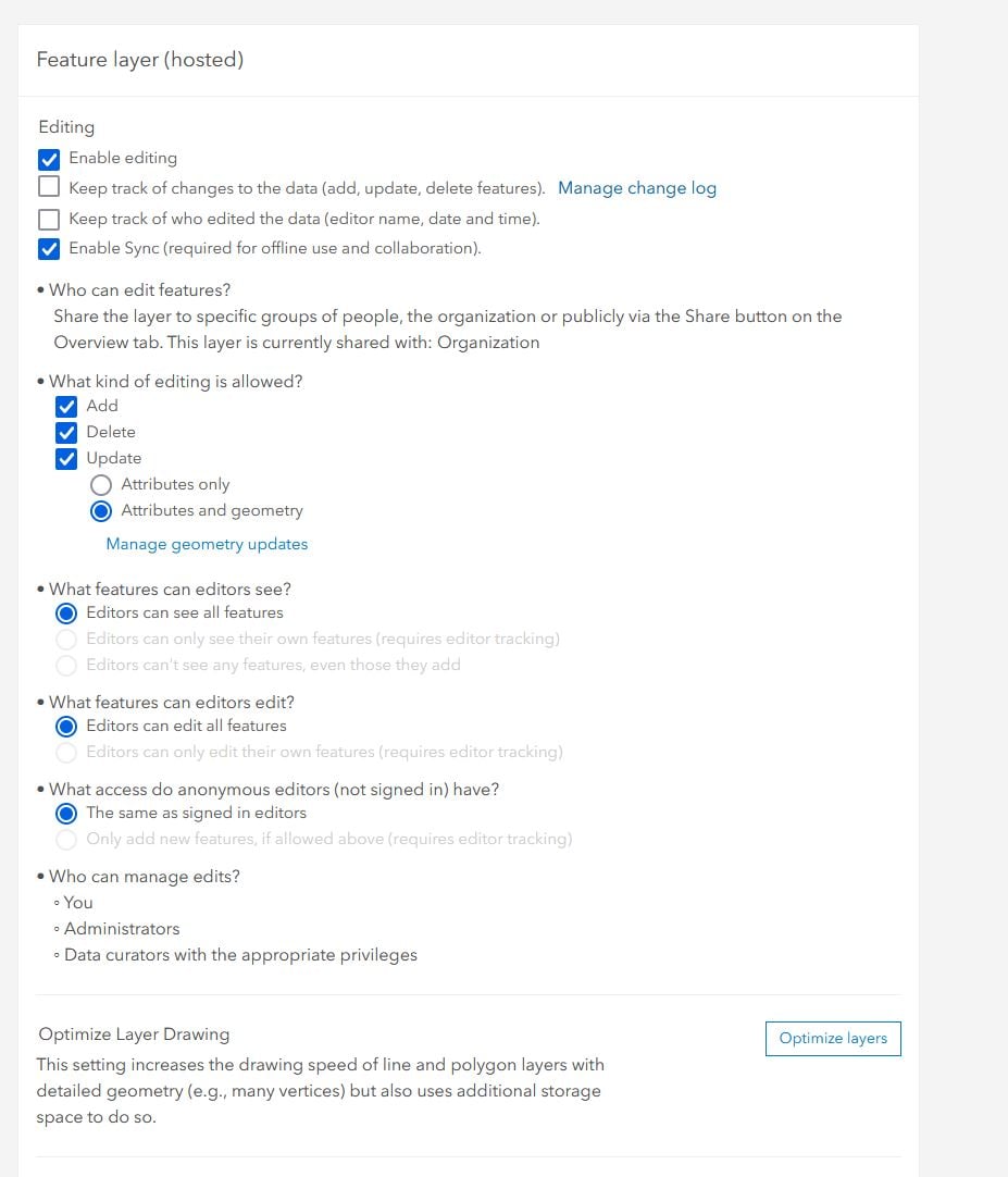 Feature Layer is Hosted and Sync Enabled.JPG Feature Layer is Hosted and Sync Enabled.JPG