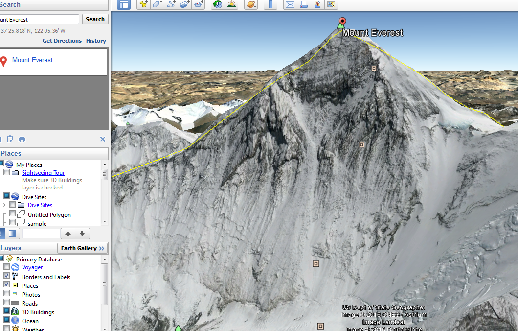everest in google earth - looks amazing