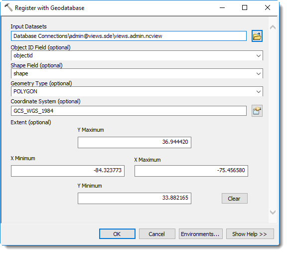 Enhanced Register with Geodatabase tool for 10.5.