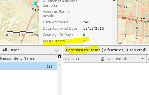 Related data is not visible in attribute table
