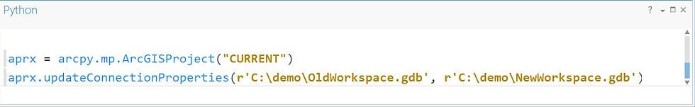 Python code snippet to repair broken layer data source paths