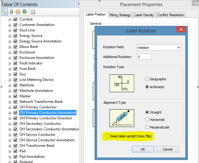 ArcGIS Desktop Label Rotation Options Dialog