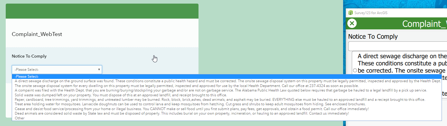Survey123 Web Interface (not wordwrapped)