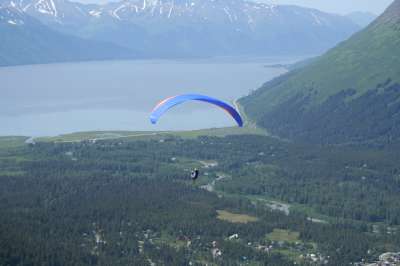 Paragliding down the valley