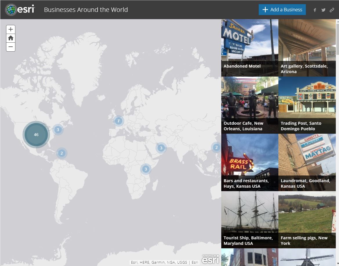 Businesses around the world crowdsource story map