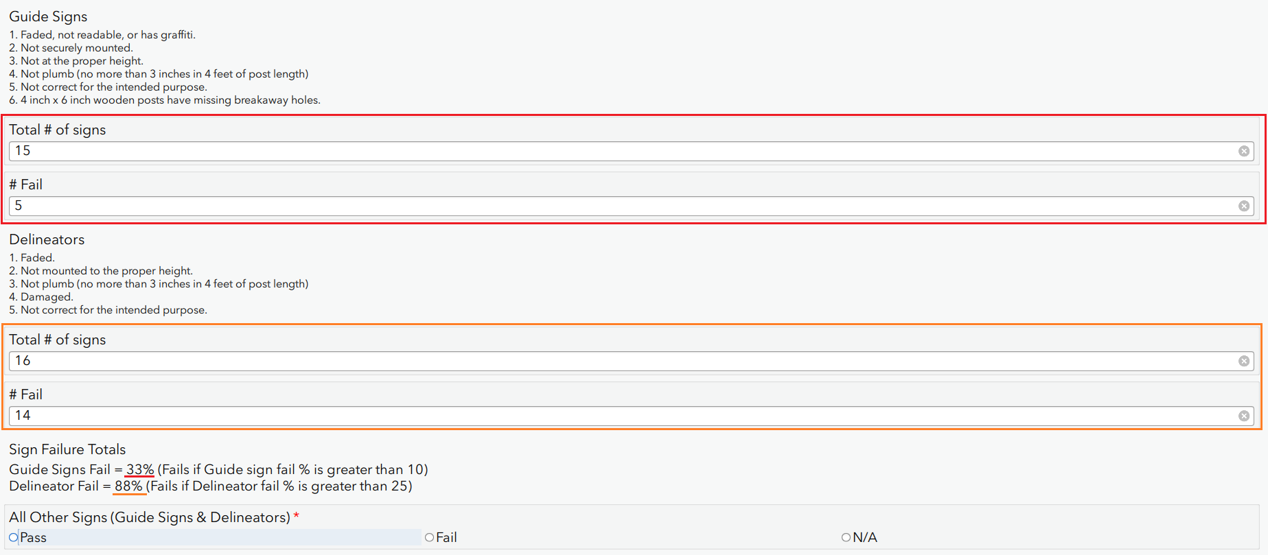 Survey screenshot