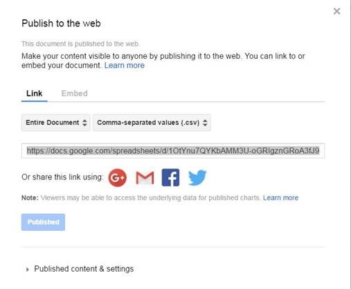 Publishing to the web