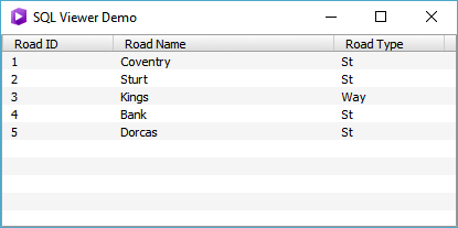 SQL Viewer Demo