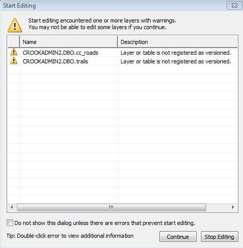 Editing Warning