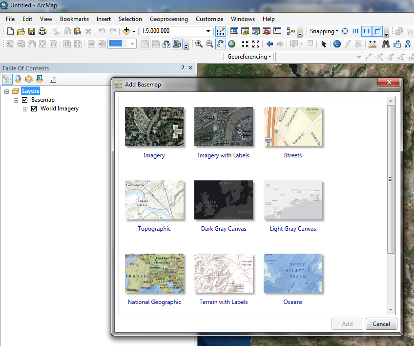 Basemaps in ArcMap