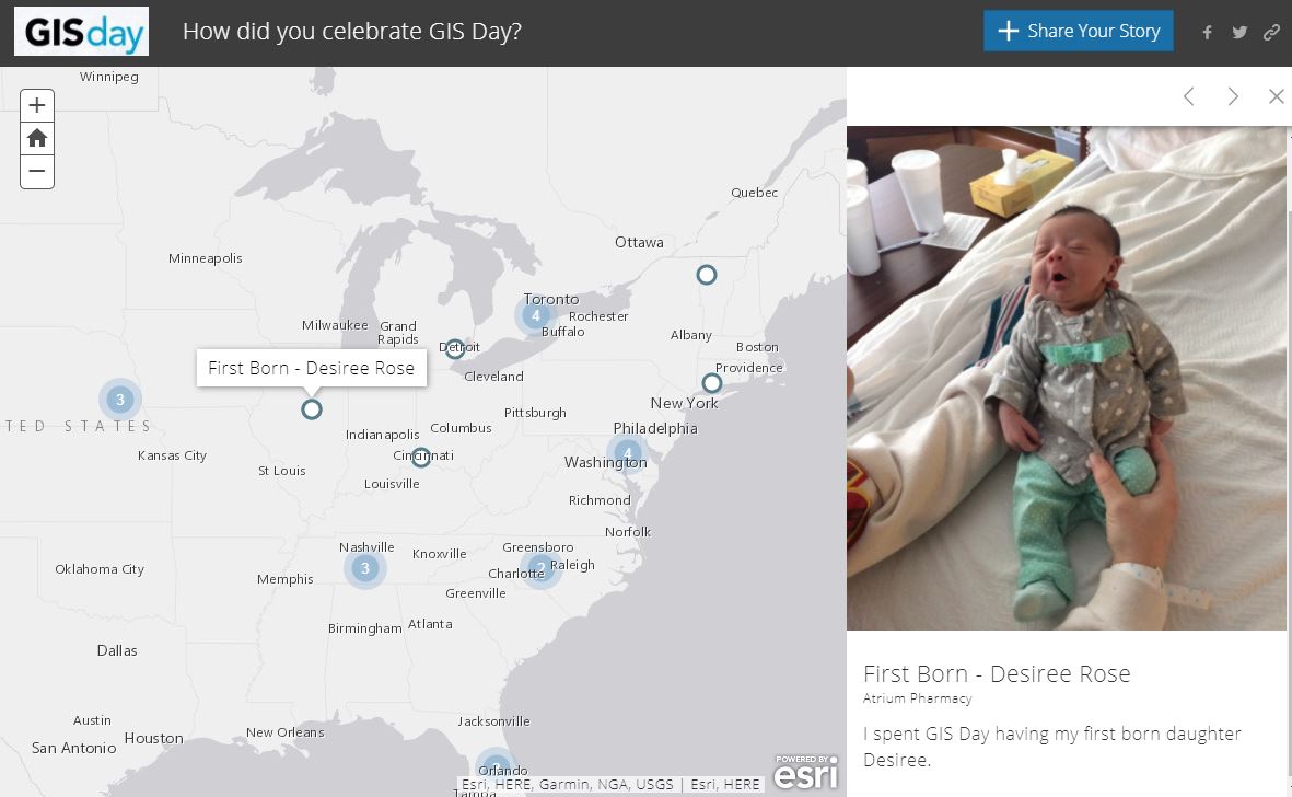 Baby born on GIS Day