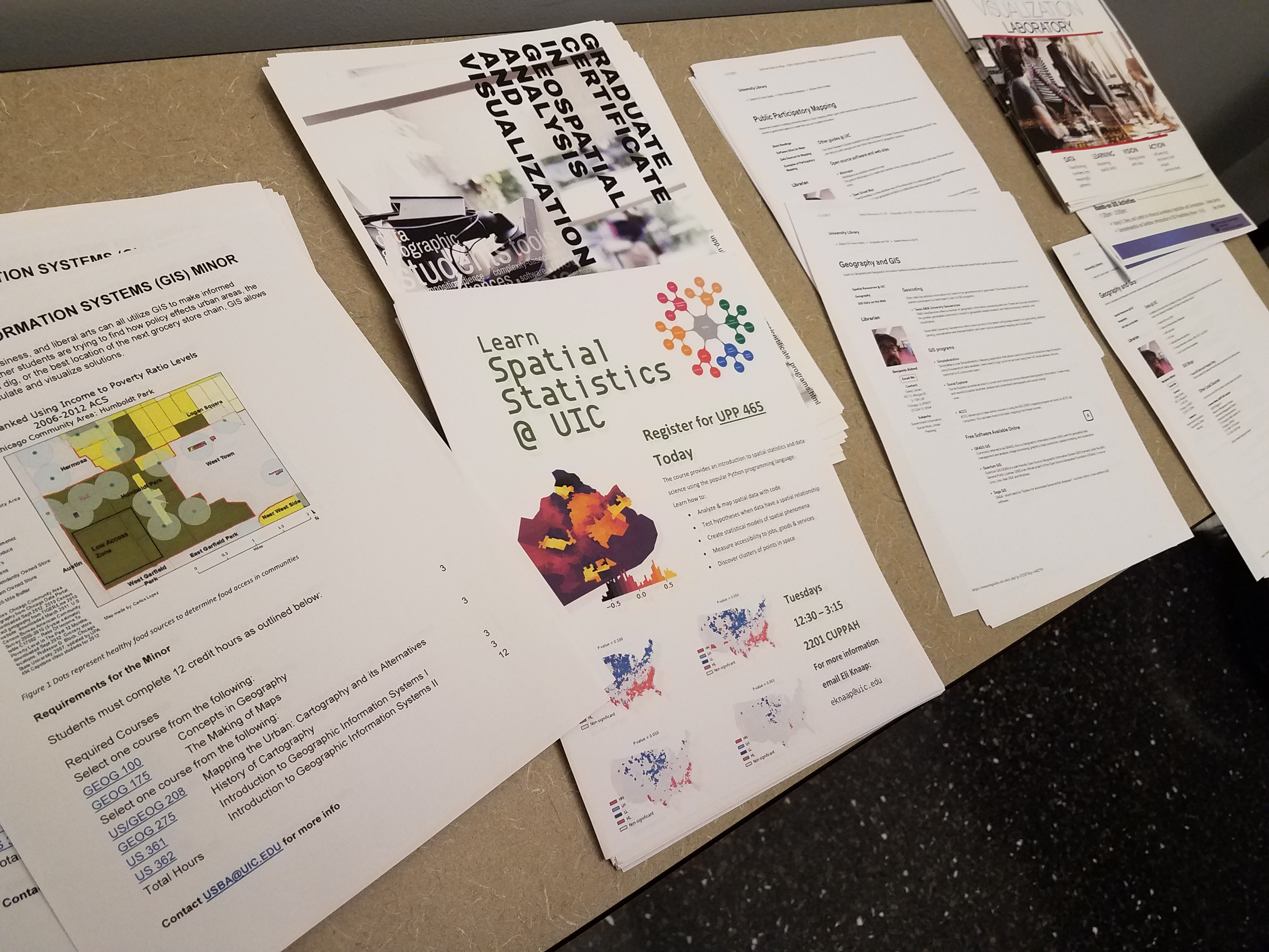 Materials at the UIC event.