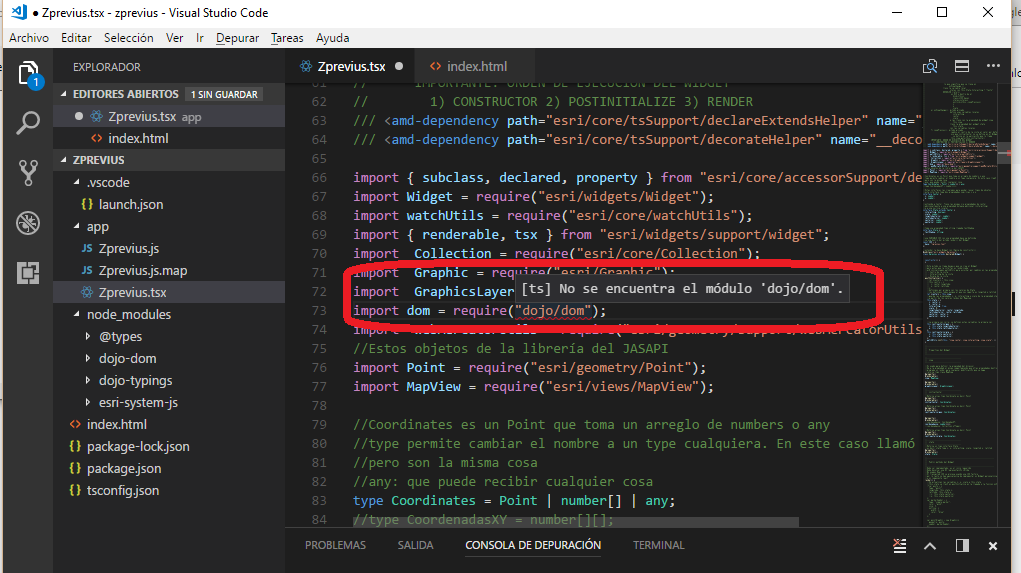 dojo/dom cannot find module
